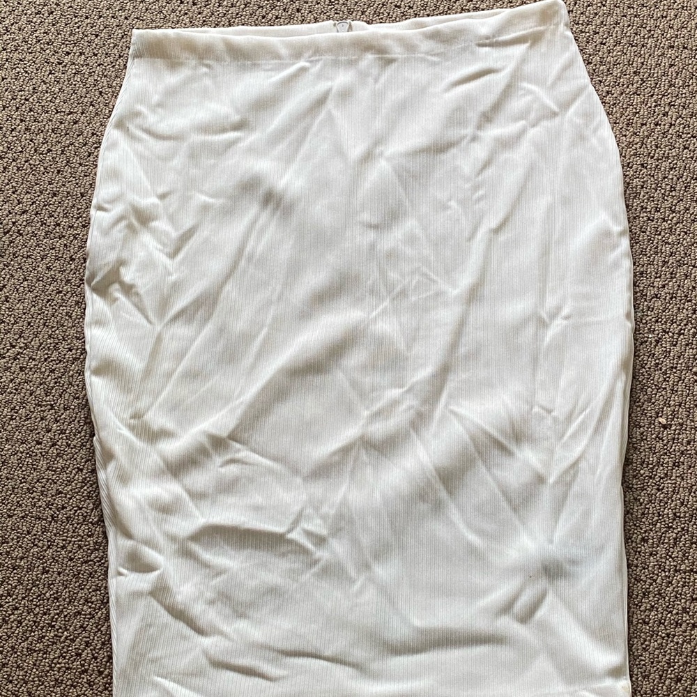 White midi tight skirt